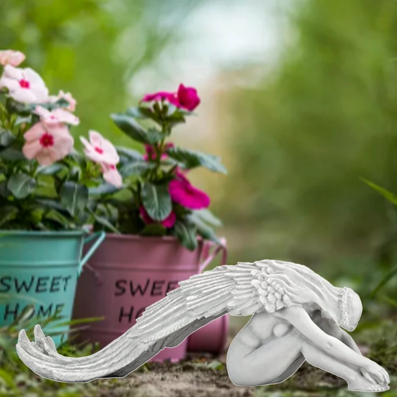 House Home Angels FigAs Angel Long Wings Fairy Figure Statue Garden Yard Resin A - £39.96 GBP