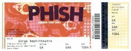 Phish Untorn Concierto Ticket Stub Julio 12 2003 Cañón Amph. George, - £41.94 GBP