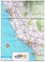 Hertz Rent A Car California Map 1986 - £3.04 GBP