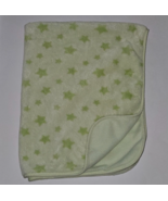 Carter&#39;s Green Stars Fleece Baby Blanket 30x40 RARE HTF - $59.35