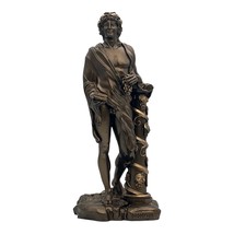Greek Roman God of Wine &amp; Theater Dionysus Bacchus Statue Sculpture Bronze Tone - £74.66 GBP