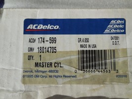 New Oem Factory Gm Brake Master Cylinder Ac Delco 18014705 Ships Today! - $43.81