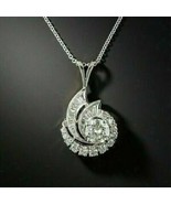 Women&#39;s Designer Pendant 2Ct Round Cut Simulated Diamond 14K White Gold ... - $107.08
