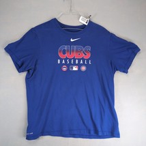 Nike Chicago Cubs Baseball Men&#39;s XL Graphic T-Shirt Blue Dri-Fit Short S... - $15.00