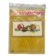 Sunset Stitchery ALL AMERICAN Sports Art Crewel Embroidery Kit 1976 Ball... - £8.13 GBP