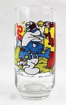 VINTAGE 1983 Hardee&#39;s Smurfs Handy Smurf Drinking Glass - $19.79