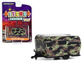 1958 Siesta Travel Trailer Camouflage Hitched Homes Series 13 1/64 Diecast Model - £14.71 GBP