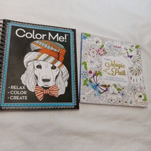 Color Me!™ Relax, Color, Create 2016 + Magic Path Adult Coloring Books Lot of 2 - £6.44 GBP