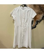 UNTUCKit For Her Farrah Eyelet Button Front Shirt Dress 14 White 40614 - $61.38 CAD