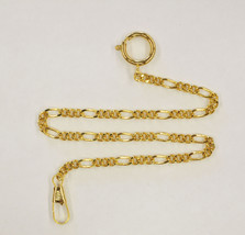 1  POCKET WATCH CHAINS gold tone STAINLESS CLASP   RING CLIP NEW - $17.95