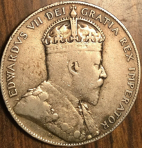 1909 Newfoundland Silver 50 Cents Coin - £18.20 GBP