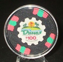 $100. Dunes Uncirculated Casino Chip - Las Vegas, Nevada - 1989 - £30.59 GBP