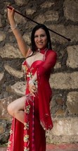 Sexy Red Belly Dance Costume - Handmade Egyption Dress For Dance Performance - B - £240.55 GBP