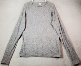 Zara Shirt Mens Size Medium Gray Knit 100% Cotton Long Casual Sleeve Round Neck - £11.30 GBP
