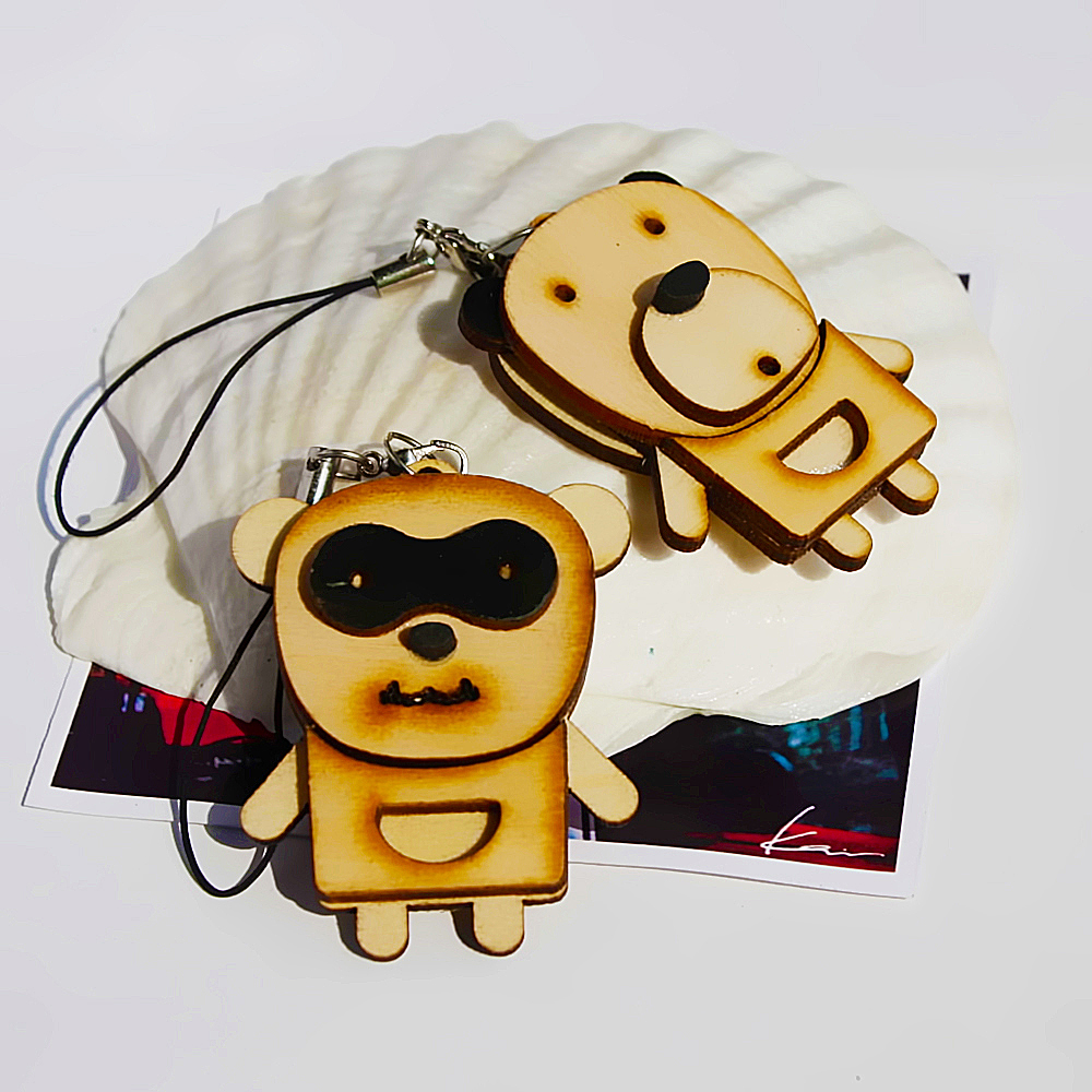 [Wooden Animals-1] Cell Phone /Camera/ Handbags Charm Strap