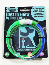 LED 2 color Rechargeable Adjustable Dog Necklace, Green and Blue - $9.89