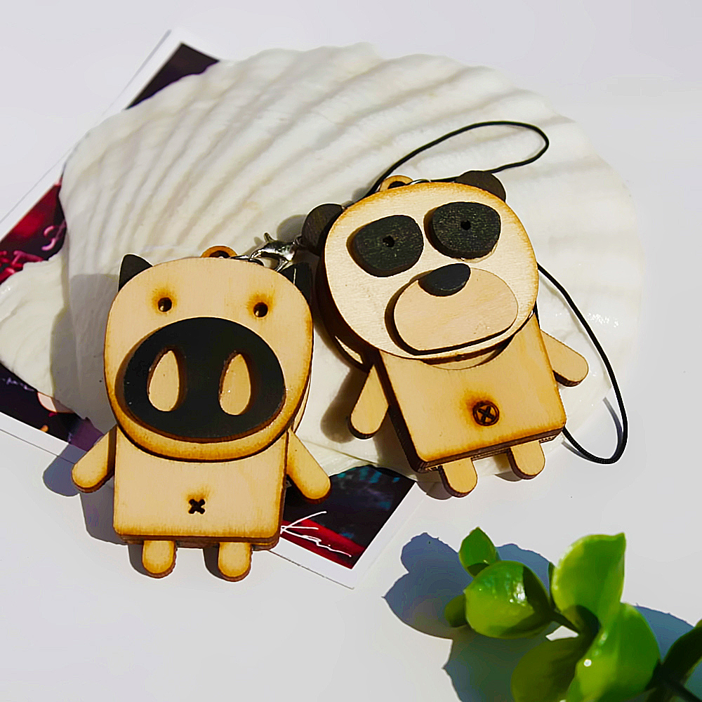 [Wooden Animals-6] Cell Phone /Camera/ Handbags Charm Strap