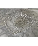 Vintage Clear Pressed Indiana Glass Diamond Point Square Serving Candy B... - £20.85 GBP