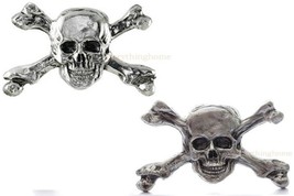 Skull &amp; Crossbones Grille Ornament Auto Truck Car Hood Emblem Medallion ... - £47.95 GBP