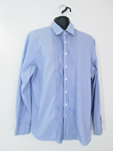 Thomas Pink Men’s Blue Striped  Double French Cuffs Long Sleeve Shirt Si... - $18.29
