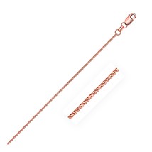 14k Rose Gold Diamond Cut Round Wheat Chain 1.1mm Width 16&quot;-20&quot; Inch Length - £277.73 GBP+