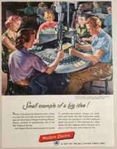 1952 Print Ad Western Electric Production Team Assembles Telephones Bell - £10.12 GBP