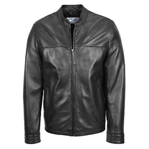 DR142 Men&#39;s Nappa Leather Biker Jacket Black - £137.35 GBP