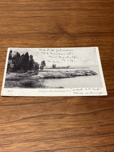 Vintage 1906 Davenport&#39;s Neck New Rochelle NY Postcard KG JD - $5.94