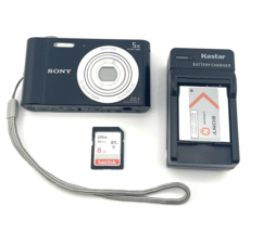 Sony CyberShot DSC W800 Digital Camera 20.1 MP 5x Zoom Black TESTED - £130.57 GBP