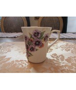 ROYAL VICTORIAN BONE CHINA TALL MUG CUP STAFFORDSHIRE ENGLAND PURPLE FLOWER - $17.98 CAD