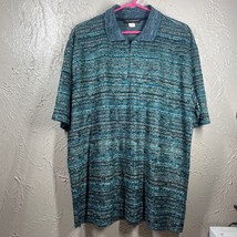 Jhane Barnes Mens Polo Shirt Green Short Sleeve 1/4 Zip Knit Colorful Si... - $613.76 MXN