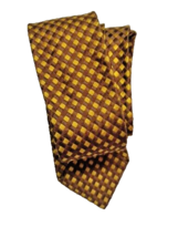 Silk Croydon Cravat Skinny Tie 40s 50s by Judd&#39;s Allentown 2.5x53&quot; Brown Gold - £30.53 GBP