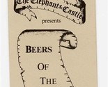 The Elephant &amp; Castle Presents Beers of the World Menu - £14.01 GBP