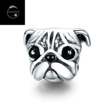 Sterling Silver 925  I Love My Pug Dog Puppy Animal Bead Charm For Bracelets Mum - £17.87 GBP