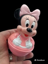 Vtg Minnie Mouse ROLY POLY Pink Preschool Toddler Toy Weeble Wobble Weig... - $11.21