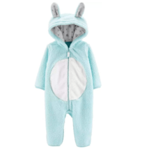 Carter&#39;s Baby Girls Hooded Fleece Coverall, Minty - $12.30
