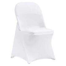White Elegant Stretch Spandex Chair Covers Set 12 Pcs For Weddings - $41.00