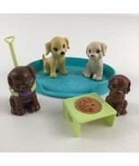 Barbie Doll Pet Puppy Dog Toy Lot Litter Animal Bed Food Bowl Mattel Vin... - $25.69