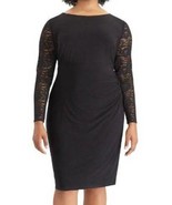 Womens Dress Party Formal Chaps Plus Black Sheath Long Lace Sleeve $125-... - $59.40