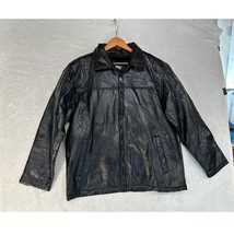 Vtg Black LEATHER Patchwork Jacket w/ Soft Removable Lining Mens XL by HABAND  - $98.99