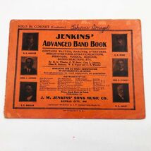 Jenkins&#39; Advanced Band Book 1913 for Solo Bb Cornet Vintage - $9.89