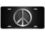 Peace Symbol Inspired Art Gray on Mesh FLAT Aluminum Novelty License Tag... - $17.99