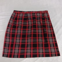 Vintage 90s Plaid Wrap Skirt Women&#39;s Size 12 Requirements Red Black Gray - £15.10 GBP