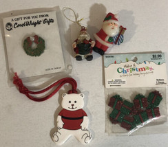 Christmas Decorations Lot Of 5 Santa Claus Bear Wreath XM1 - $7.91