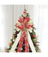 Filltown Christmas Tree Topper Bow 53x13 Inch Red &amp; Gold Xmas Ornament - $328.64 MXN