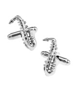 SAXOPHONE CUFFLINKS Music Musical Instrument Sax w GIFT BAG Musician Fat... - $16.78 CAD