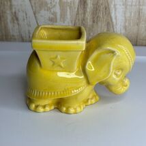 Vintage Yellow Ceramic Pottery Elephant Planter Pot Retro Decor MCM Mid ... - $18.00