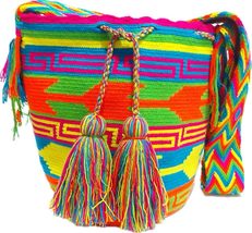 Handmade Wayuu Crochet Tote Bag, Woven Mochila, Colombian Tribal Bag, Be... - $96.04