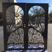 Contemporary Dual Entry Metal Gate Ornamental Iron Garden Entry Modern_7... - $2,049.00