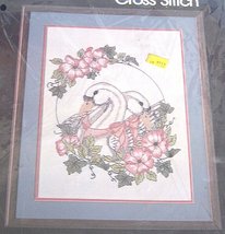 Golden Bee Swans and Flowers Stamped Cross Stitch Kit #20374 - $10.99